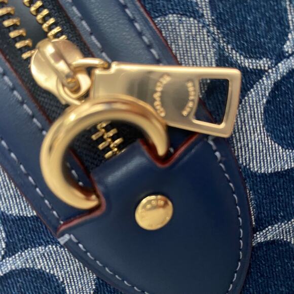 NWT Coach Rowan Large Satchel Bag In Signature Blue Denim Canvas - Picture 8 of 15